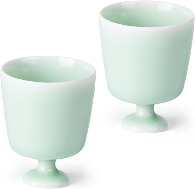 KAMMAK Ceramic Tea Cups Set of 2, 2.2 oz, Vintage Small Teacups, 721N | Hand by KAMMAK