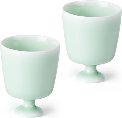 KAMMAK Ceramic Tea Cups Set of 2, 2.2 oz, Vintage Small Teacups, 721N | Hand by KAMMAK