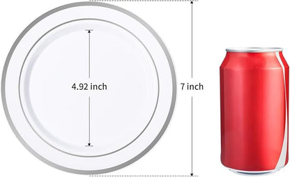 BESTSTAR 100PCS White Disposable Plastic Plates white plastic plates | - Image 2