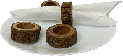 Napkin Holder Set of 12 Handmade Acacia Wood Dining Table Napkin Ring Classic - Image 2
