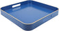 Royal Blue Square Decorative Tray with Handles, 13"*13" Versatile Serving Tray for Coffee Table, Ottoman, Ideal for Serving, Displaying, Organizing