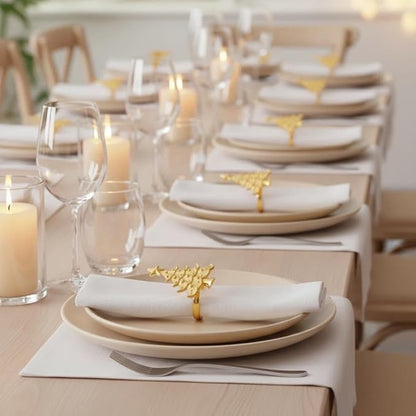 100 Pcs Gold Napkin Rings Bulk Delicate Napkin Holder for Dining Wedding Party Banquet Table Decroration Christmas and Daily Use