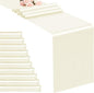 10-Pack Ivory 12 x 108 inches Long Premium Satin Table Runner | Wedding by REWOMC