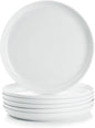 White Salad Plates Set of 6, Porcelain Dessert Plates 8 inch, Modern Kitchen by WishDeco