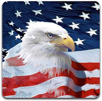 American Eagle Square Coaster Set - Made of Recycled Rubber - Set of 4