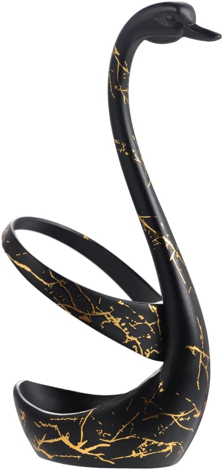 AnSaw Black Swan Base With 10-Pcs Mini Leaf Coffee Spoon Holder Set - Image 3