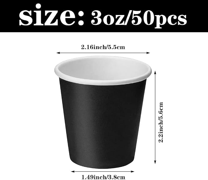 50 Packs Disposable Mouthwash Cups, 3 oz Bathroom Paper Cups | Espresso - Image 2
