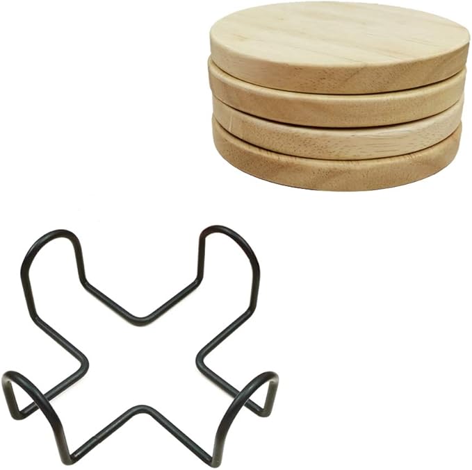 Personalized Wooden Coasters, Custom Engraved Monogram Coasters, Great Gifts for Relatives, Friends or Yourself (E, Set of 4)
