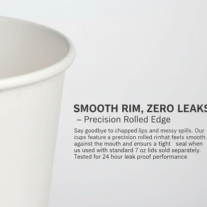 Disposable Paper Cups, 7 oz White Paper Cups 200 Count in Package Hot/Cold - Image 3