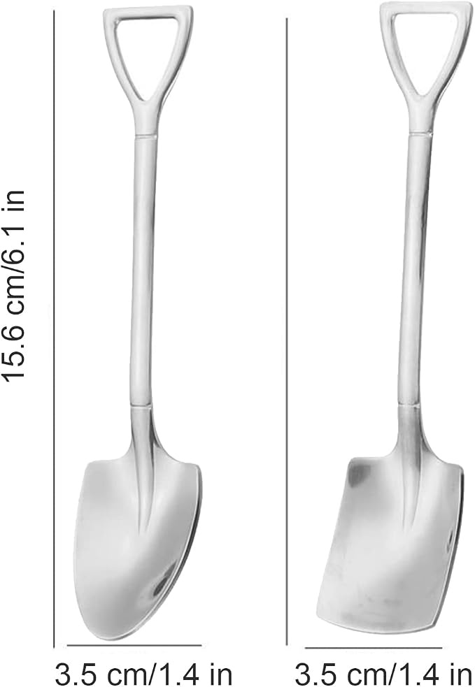 10Pcs Shovel Spoons Stainless Steel Spoon Reusable Dessert Spoons - Image 5
