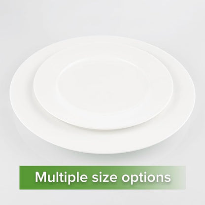 Fine Bone China Dessert Plates 6-Piece, Cake Plate, Side Plate 8 Inches, Fine Glaze With Pure White Color Sturdy and Durable, Thin Thickness and Light Weight, Microwave and Dishwasher Safe