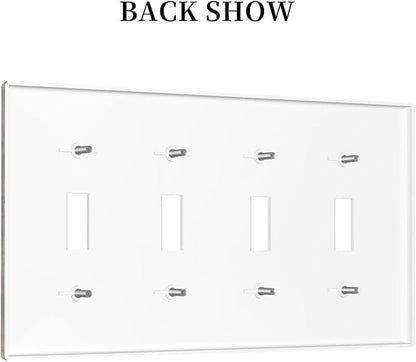 Light Switch Cover Brown Rustic Wood Grain Vintage Wooden Texture 4 Gang Switch Plate Quad Toggle Wall Plates Decorative Switchplate Electrical Outlet Cover for Cabin Bedroom Decor