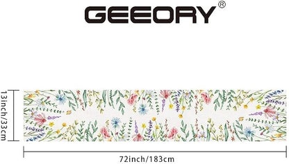 Spring Table Runner 13x72 Inch, Watercolor Wildflower Floral - Image 7