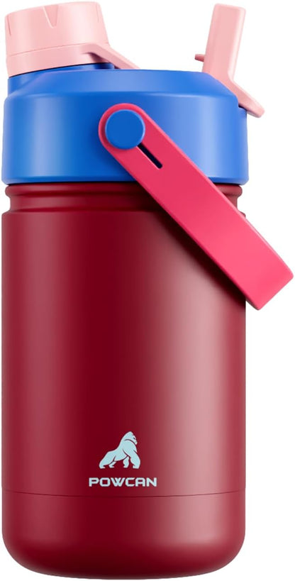 12 oz Kids Stainless Steel Water Bottle: Leakproof, Keep Cold 24H, Easy Clean by POWCAN
