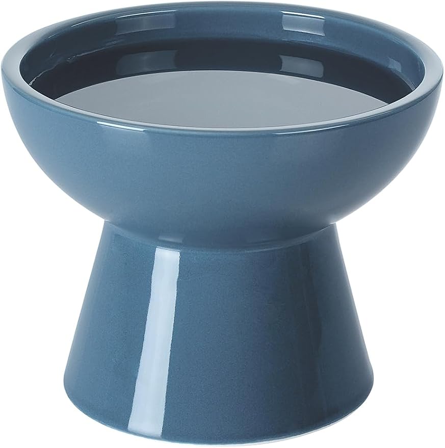 LoeJan Elevated Cat Food and Water Bowls Set, Extra Wide and Raised Ceramic by LoeJan