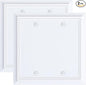 2-Pack Double Blank Wall Plate, Durable Natural Bamboo Fiber Wall Plate Cover,Pure White 1 Gang Wall Plate for Unused Outlets/Switches