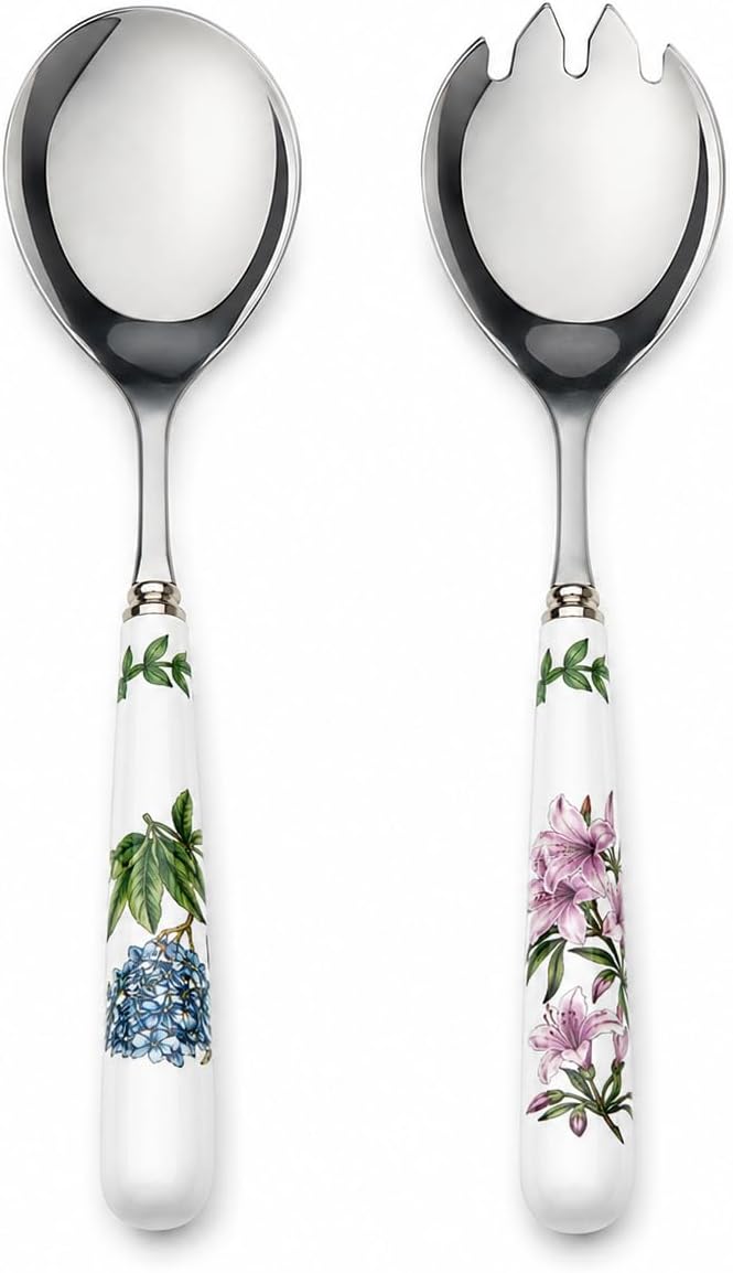 Portmeirion Botanic Garden Set of 2 Salad Servers | 10 Inch Salad Serving Set | by Portmeirion