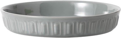 Fun Elements Shallow Dog Bowls, 10.5" Ceramic Large Food Plate for Small, Medium and Large Breeds, Non-Slip, Flat and Wide, Dishwasher Safe, Suitable for Dogs and Cats (Grey)
