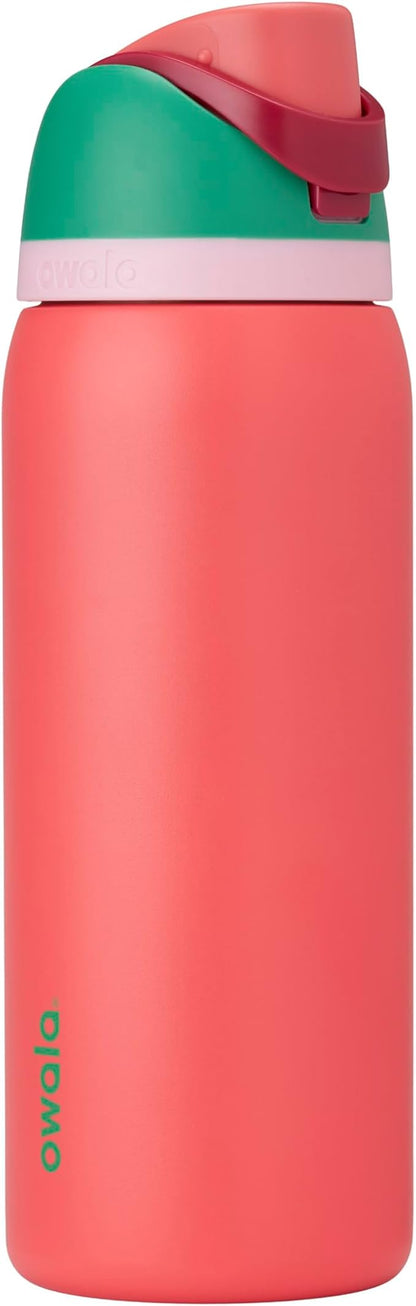 Owala FreeSip Stainless Steel Water Bottle 32 oz Strawberry Fields | Insulated by Unknown
