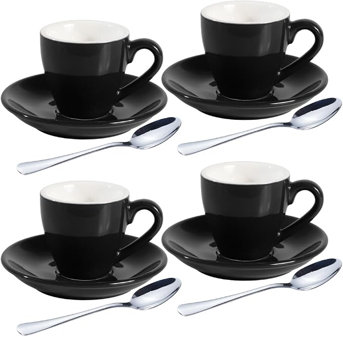 homEdge Porcelain Espresso Shot Cup Set - 80 ml / 2.67 oz by homEdge