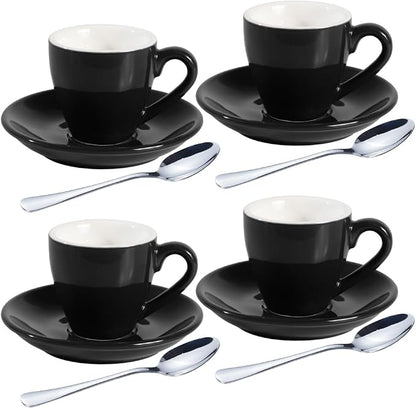 homEdge Porcelain Espresso Shot Cup Set - 80 ml / 2.67 oz by homEdge