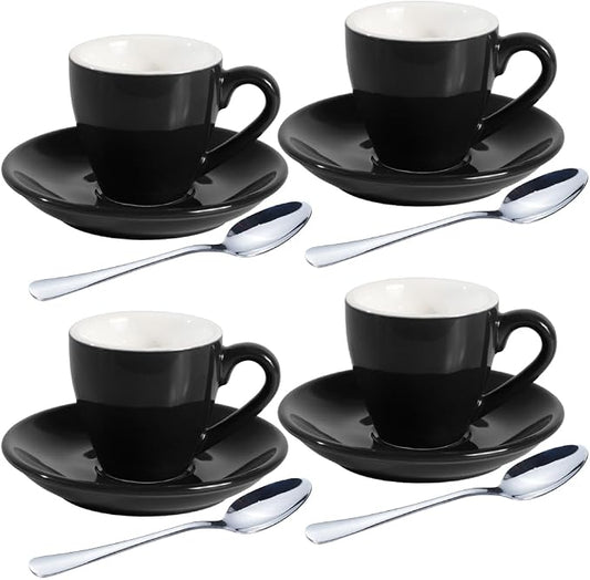 homEdge Porcelain Espresso Shot Cup Set - 80 ml / 2.67 oz by homEdge