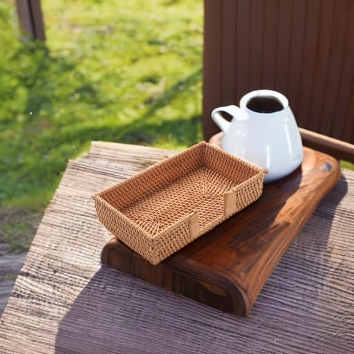 Rattan Napkin Holder Rectangle, 9.5" x 5.5" x 2", Wicker Napkin Tray, Woven - Image 5