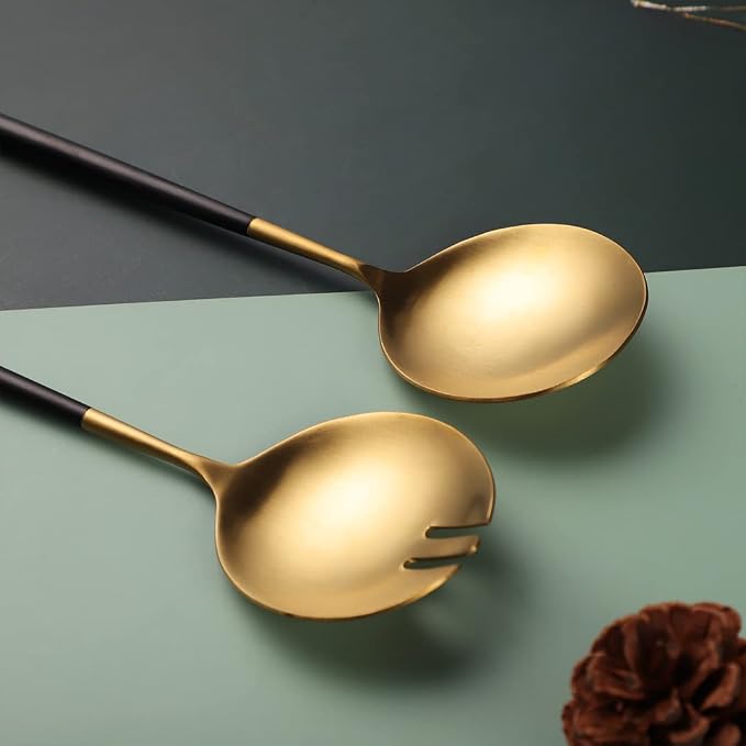 Salad Servers, Spoon and Fork Set 11.41 inch, 18/10 Stainless Steel Salad - Image 9