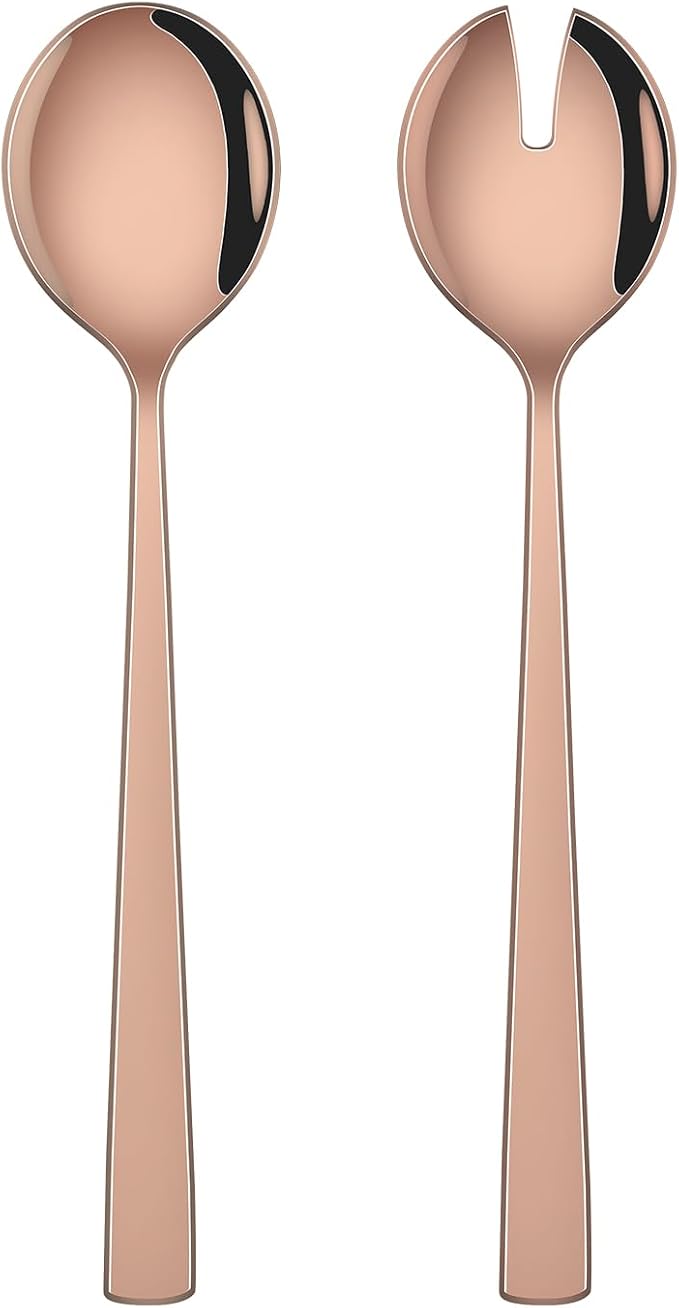 Rose Gold Salad Serving Utensils Set, 9.4 Inch Stainless Steel Salad Serving by DEHOVKitchen