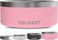 Coldest Dog Bowl - Anti Rust Metal, Non Slip, 3 Layers Insulated Stainless Steel Dog Bowls - Spill Proof & Heavy Duty - Water Bowl for Dogs, Cats & Pets, Dish Washer Safe (100 oz, Cotton Candy Pink)