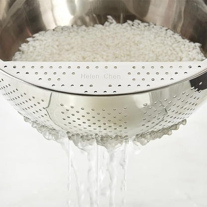 Helen's Asian Kitchen Japanese Rice Washing Bowl, Side Drainer - Image 3