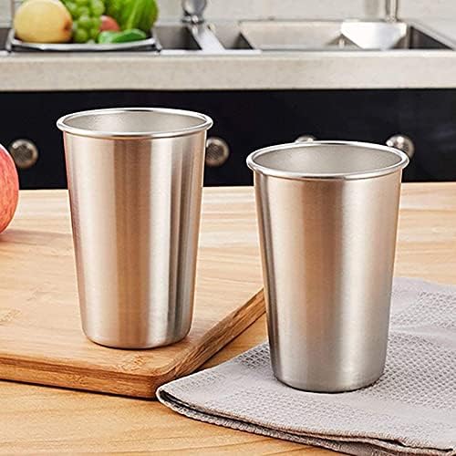 6 Pack 8 oz Stainless Steel Kids Cups, Children's Pint Cups, Stackable Metal - Image 7