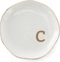 Initials Ring Dish Jewery Tray with personalized C-Monogrammed Gifts Wedding Engagement for Women Friends sister,Ceramic White