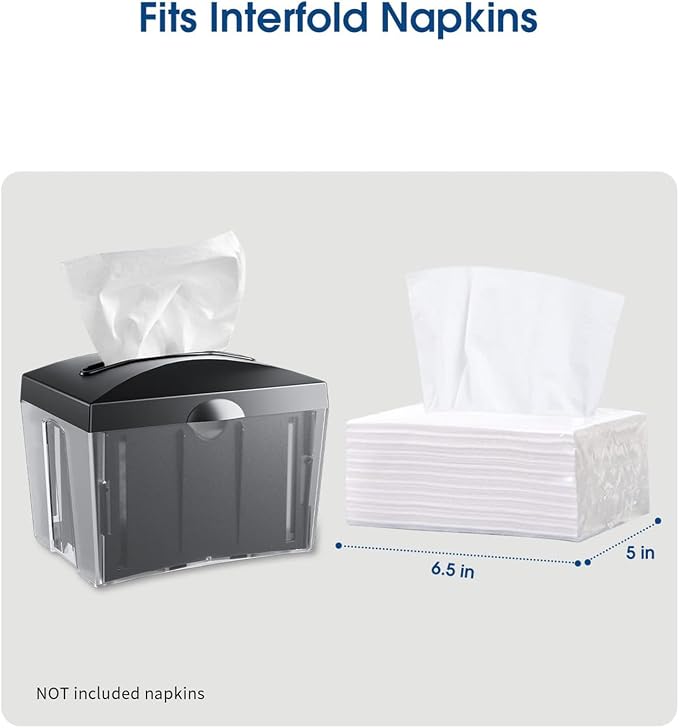 Tabletop Napkin Dispenser Black 8"x6.1"x6.5" | ABS, - Image 2