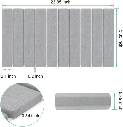 Large Stone Dish Drying Mat - Eco-friendly, Instant Drying, Diatomaceous Earth Mat, Foldable & Super Absorbent, 24"x16", Gray