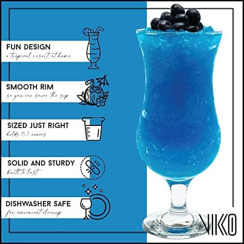 Vikko Hurricane Glasses, 13.25 Ounce Cocktails Glasses Set, Durable Dishwasher - Image 2