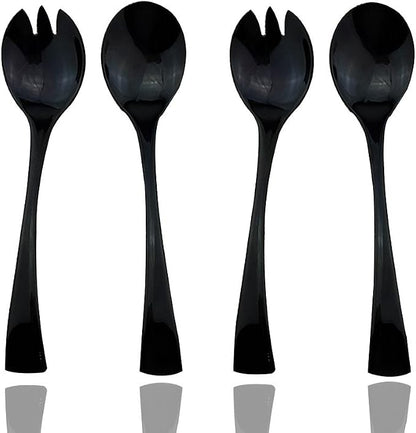 JASHII 18/10 Stainless Steel Mirror Polished Black 2 Pcs Salad Fork & 2 Pcs by JASHII