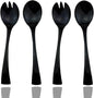 JASHII 18/10 Stainless Steel Mirror Polished Black 2 Pcs Salad Fork & 2 Pcs by JASHII