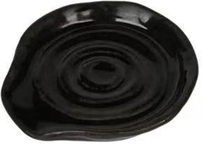 Spoon Rest for Stove Top, Black Ceramic Spoon Holder for Counter, Modern Farmhouse Decor Accessories for Spatula, Spoons or Tongs Gifts for Women Mom