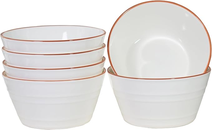 Ceramic Bowls Set of 6, 27oz Deep Soup Bowls by Unknown