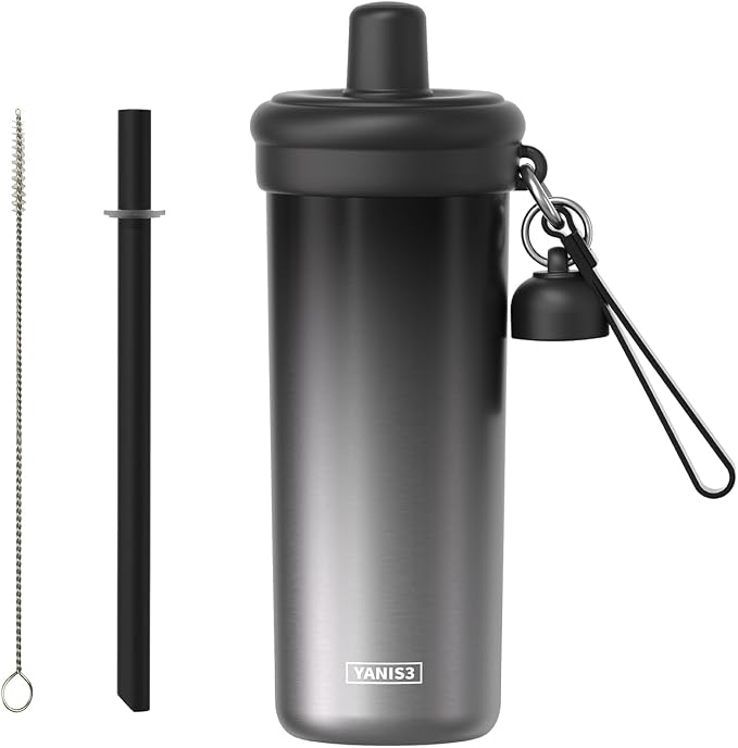 20 oz Thermo Cup with Straw, Thermal Insulated Car Cups with Hand Strap by Unknown