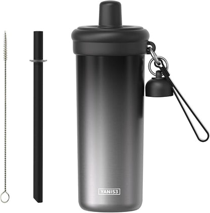 20 oz Thermo Cup with Straw, Thermal Insulated Car Cups with Hand Strap by Unknown