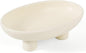 Luxurious Fruit Bowl Three-Legs Ceramic Fruit Bowl for Kitchen Counter, 10 Inch Fruit Basket Decorative Candy Bowl for Table Décor, Oval Large Bowls Key Bowl Home Table Décor (Crème 10 Inch)