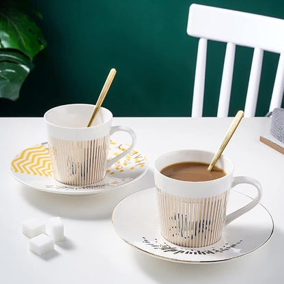 Mirror Cups and Saucers, Mirror Reflection coffee mug, Ceramic Coffee Mug - Image 3