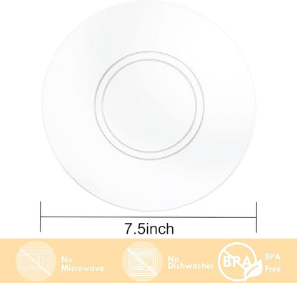 Hioasis 100pcs Clear Plastic Plates for Party - 7.5" Dinner Plates Disposable, Heavy -duty, Classy and Elegant for Wedding