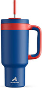 POWCAN 40 oz Tumbler with Handle, 2-in-1 Metal Straw and Sip Lid, Dishwasher by POWCAN
