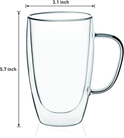Espresso Cups Set Of 2, Double Walled Glass Coffee Mugs - Image 3