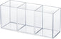 Clear Acrylic Silverware & Pen Organizer Caddy, Transparent Plastic Silverware Holder, Perfect for Office, Bedroom, and Bathroom Storage