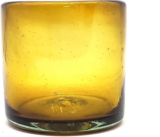 Solid Amber 12 oz Large DOF Glasses, Recycled Glass, Toxin-Free - Image 3