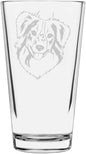 Miniature American Shepherd Custom Personalized Dog Themed Etched All Purpose 16oz Pint Glass